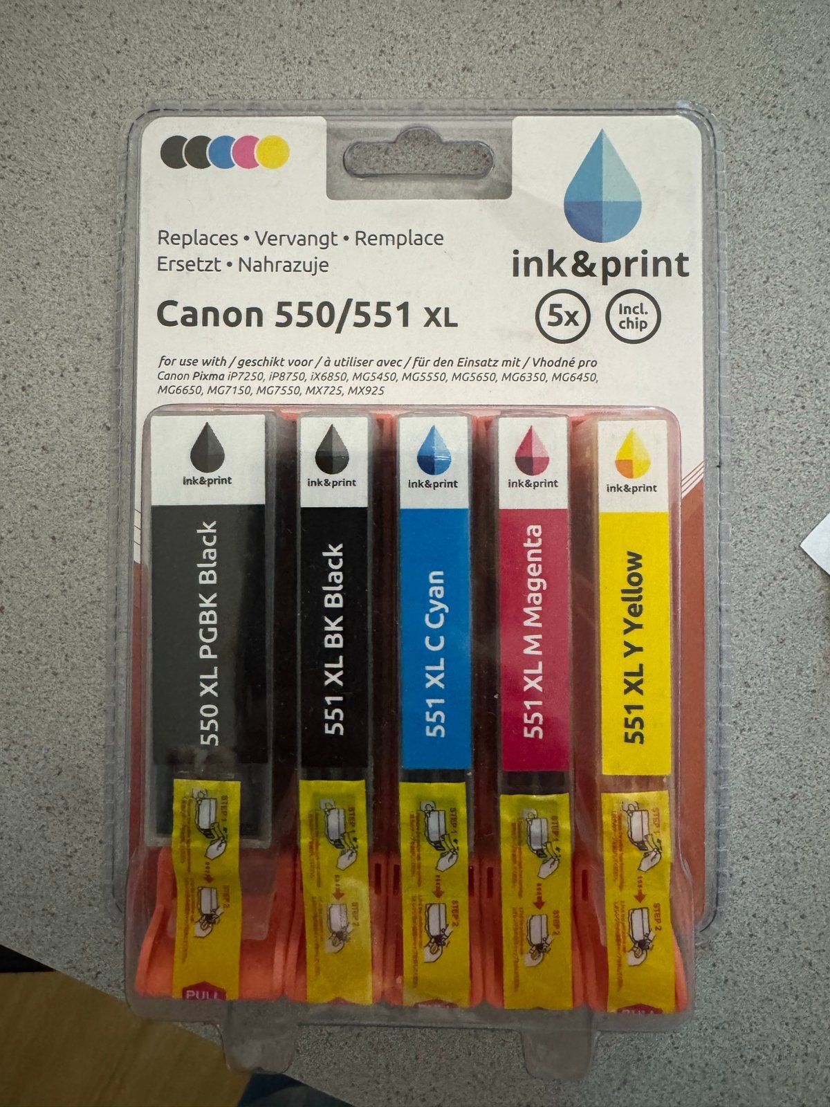 Canon 550/551 XL Inktpatronen (5x) - Nieuw in verpakking, Computers en Software, Ophalen of Verzenden, Nieuw