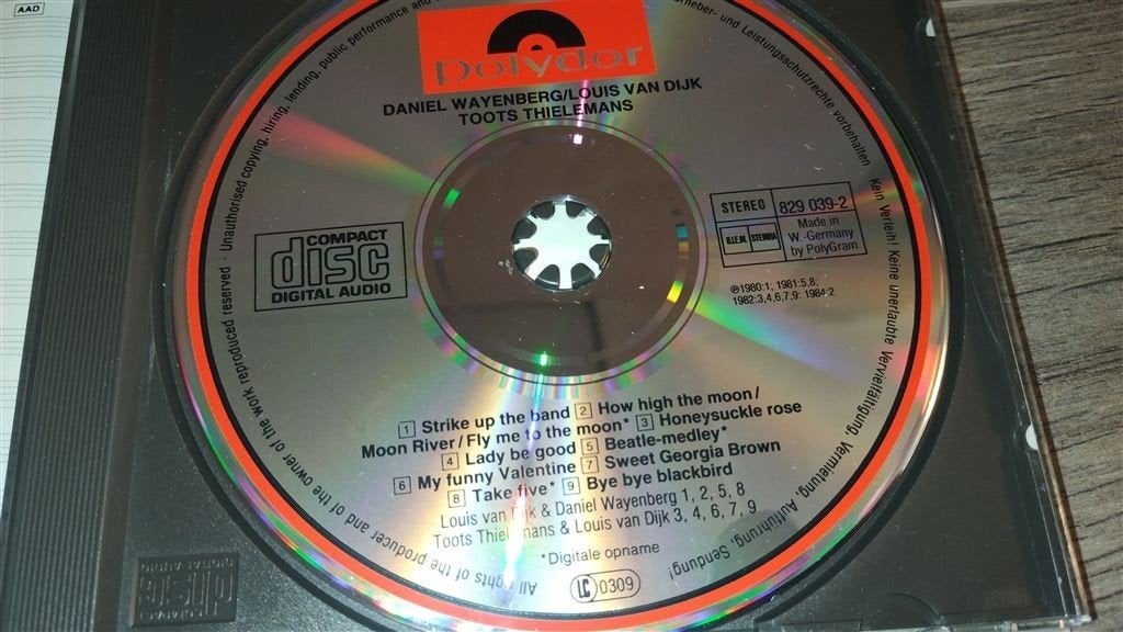 Daniel Wayenberg / Louis van Dijk / Toots Thielemans, Cd's en Dvd's, Ophalen of Verzenden, 1980 tot heden, Zo goed als nieuw, Jazz
