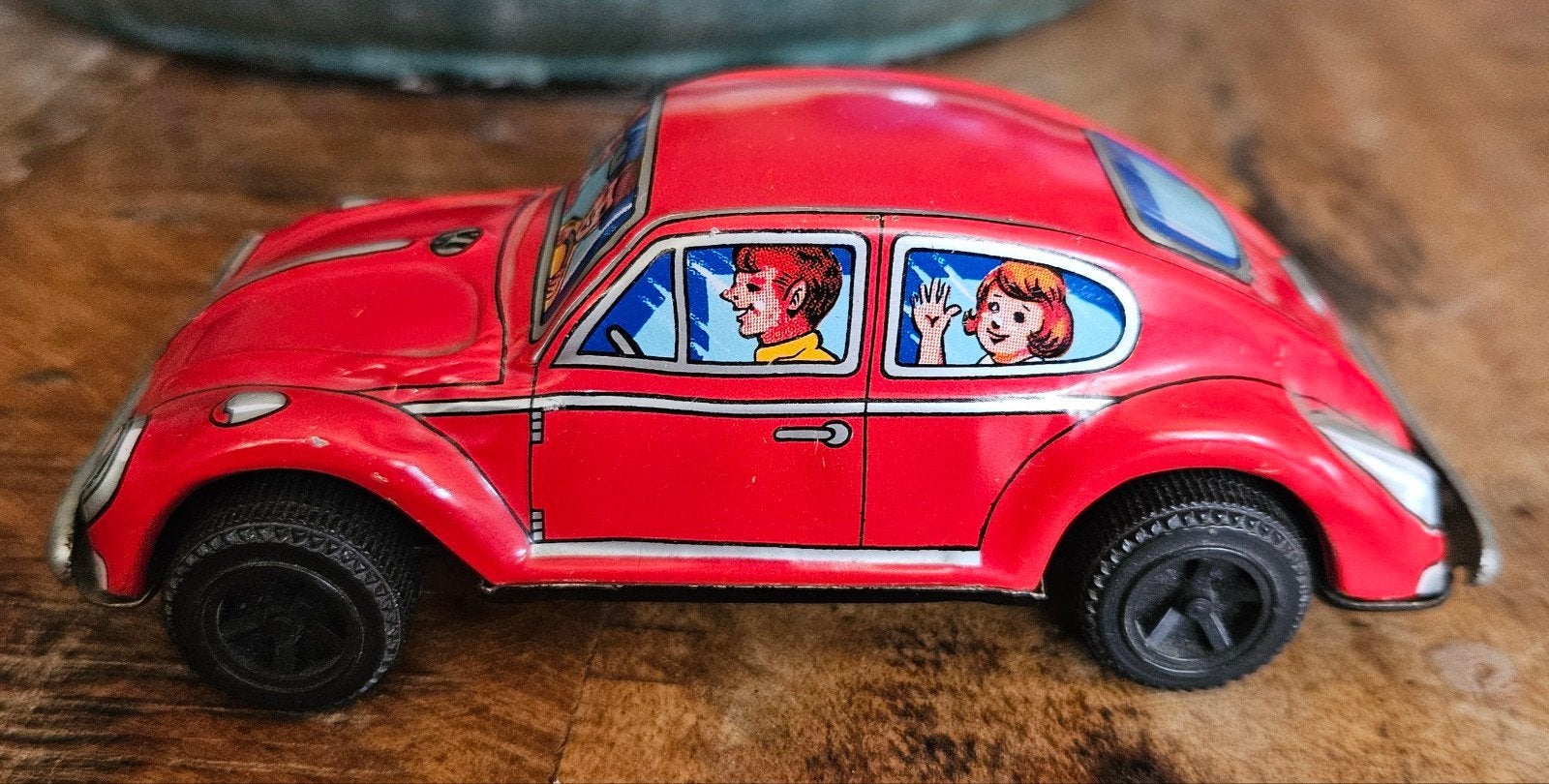 Kashiwai Lucky Toy blikken VW Kever friction auto Japan 1960, Ophalen of Verzenden, Zo goed als nieuw