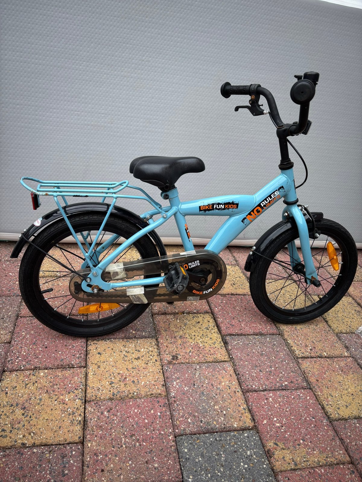 Kinderfiets 16 inch, blauw, Ophalen, Gebruikt, Terugtraprem, Minder dan 16 inch
