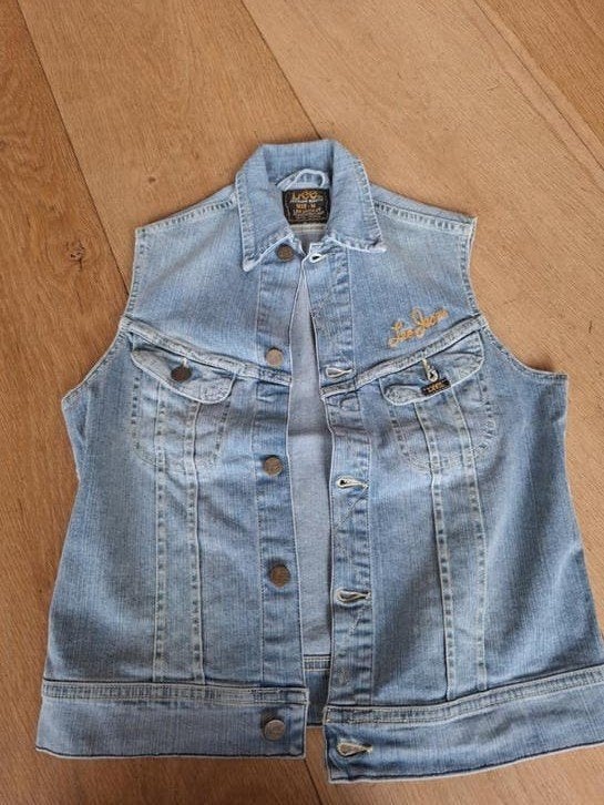 Lee spijker gilet bodywarmer maat M 38 zgan lichtblauw, Maat 38/40 (M), Blauw, Ophalen of Verzenden, Zo goed als nieuw