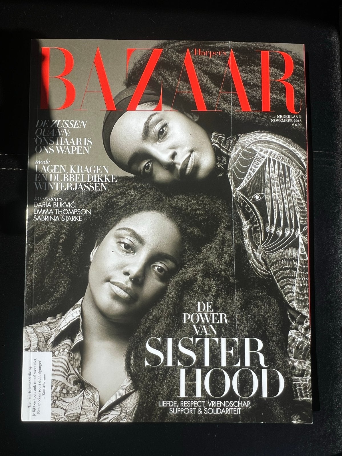 Harper's Bazaar Nederland - November 2018 - Quann Zussen, Boeken, Ophalen of Verzenden, Zo goed als nieuw, Damesbladen