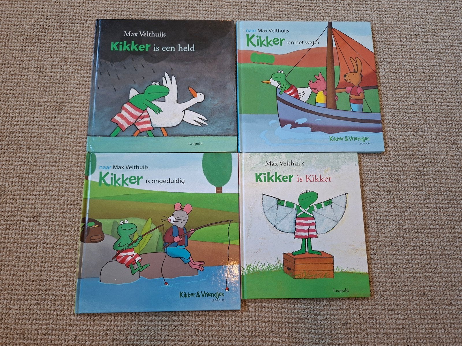 4 Kikker boeken van Max Velthuijs - Gebruikt, Ophalen of Verzenden, Gelezen, Max Velthuijs, 2 tot 3 jaar