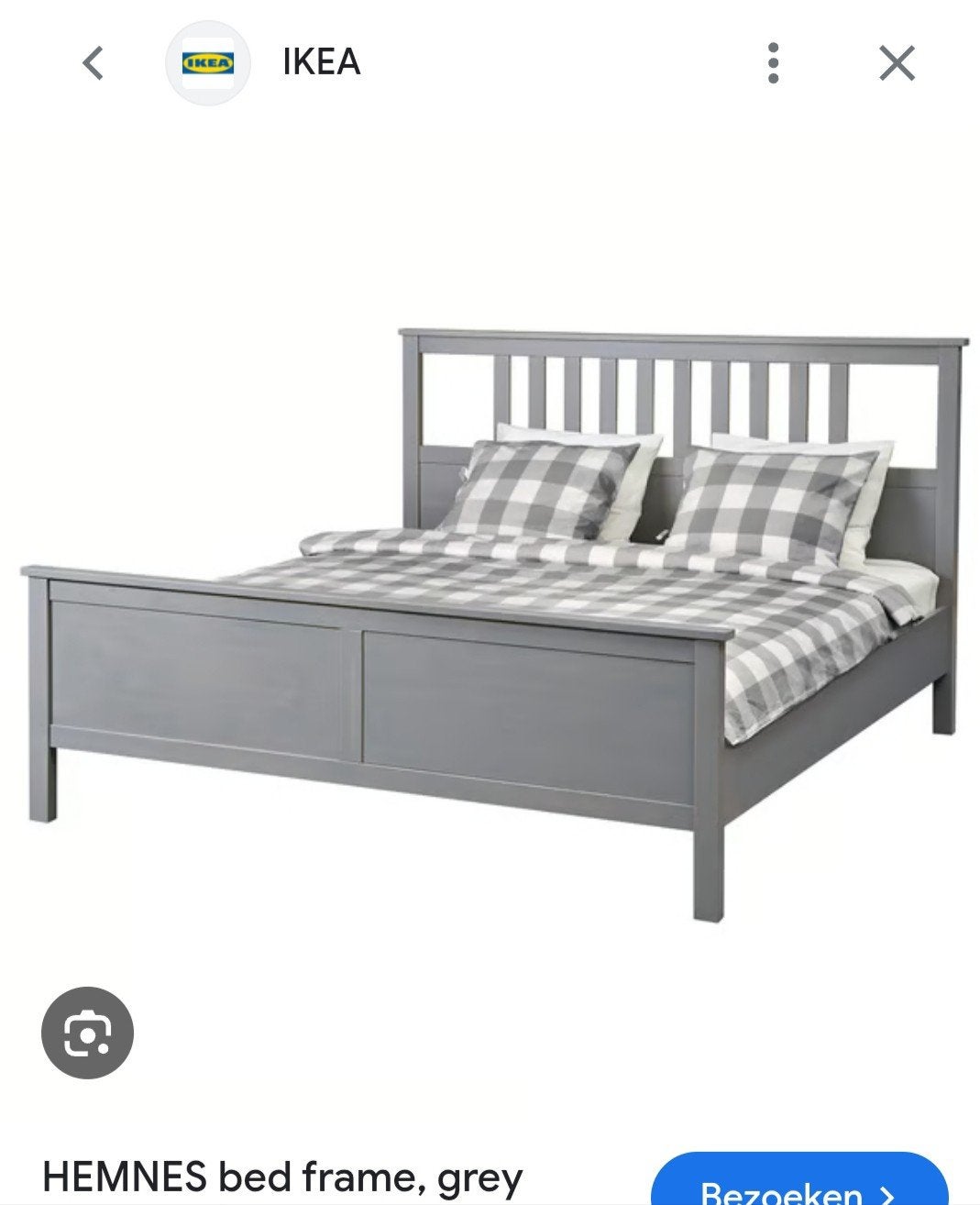 IKEA HEMNES Bedframe Grijs - Tweepersoons, Modern, Scandinavisch, Tweepersoons, Ophalen of Verzenden, Zo goed als nieuw