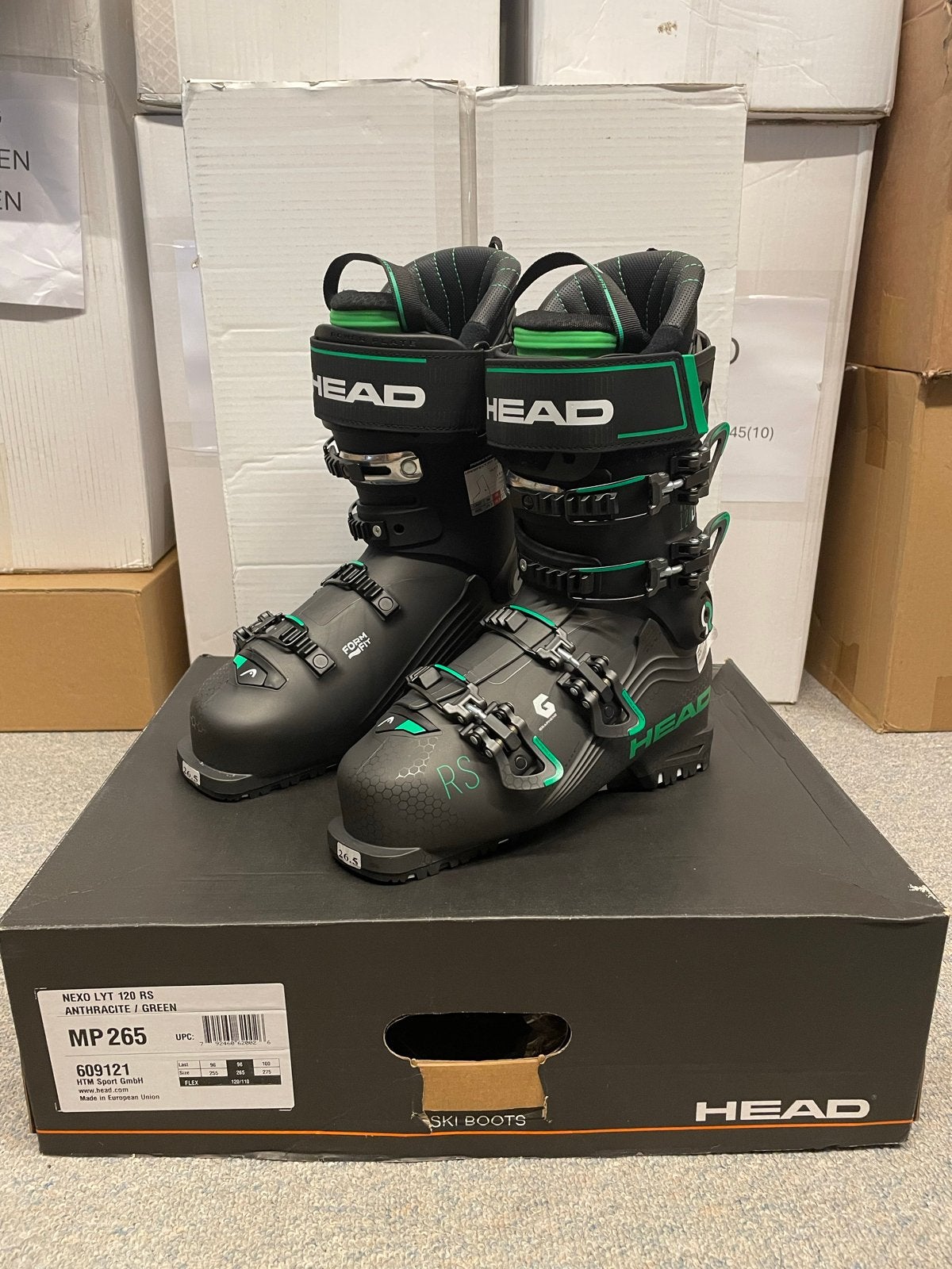 Head Nexo LYT 120 RS skischoenen - Antraciet/Groen, Sport en Fitness, Skiën en Langlaufen, Schoenen, Nieuw, Ophalen of Verzenden