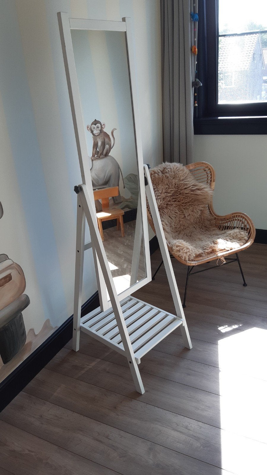 Ikea Witte passpiegel, Ophalen, Minder dan 50 cm, Zo goed als nieuw, 150 tot 200 cm