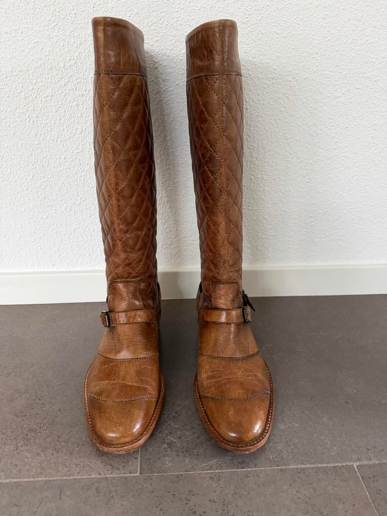 Belstaff Trialmaster leren laarzen maat 36, Ophalen of Verzenden, Gedragen, Bruin, Hoge laarzen