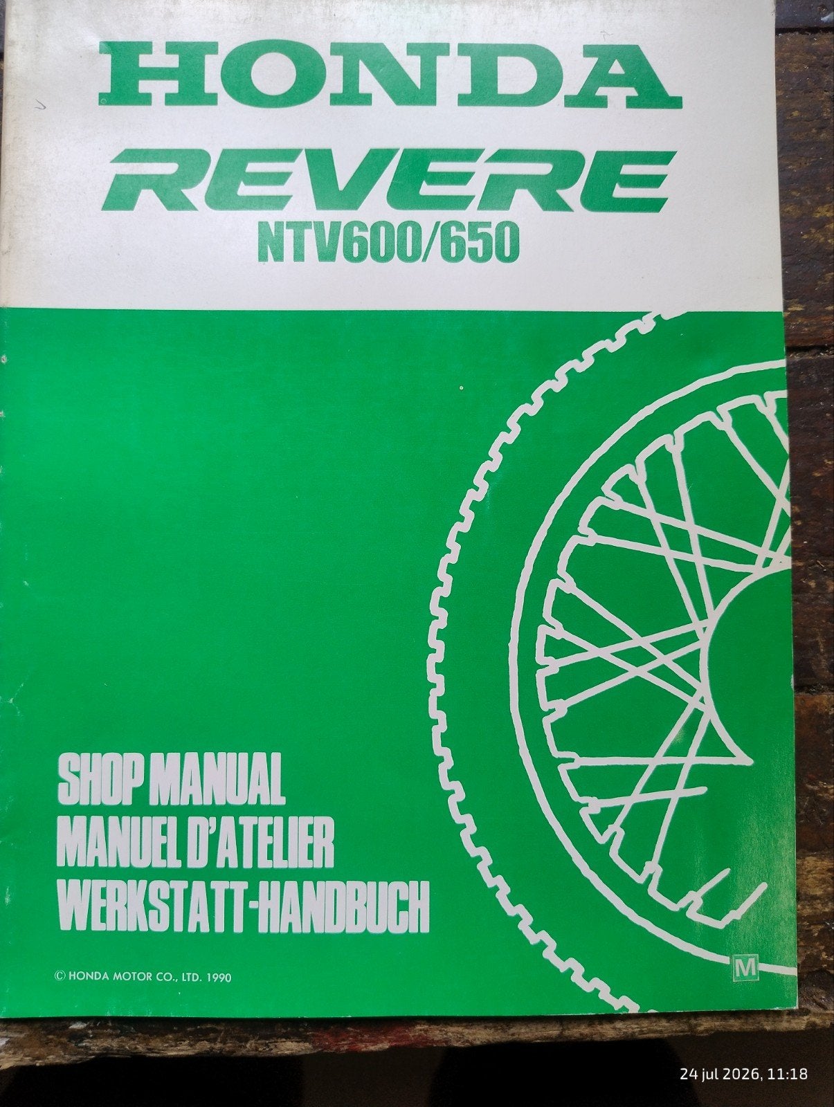 Honda Revere NTV600/650 1990 Addendum Werkplaatshandboek, Motoren, Handleidingen en Instructieboekjes, Verzenden, Honda