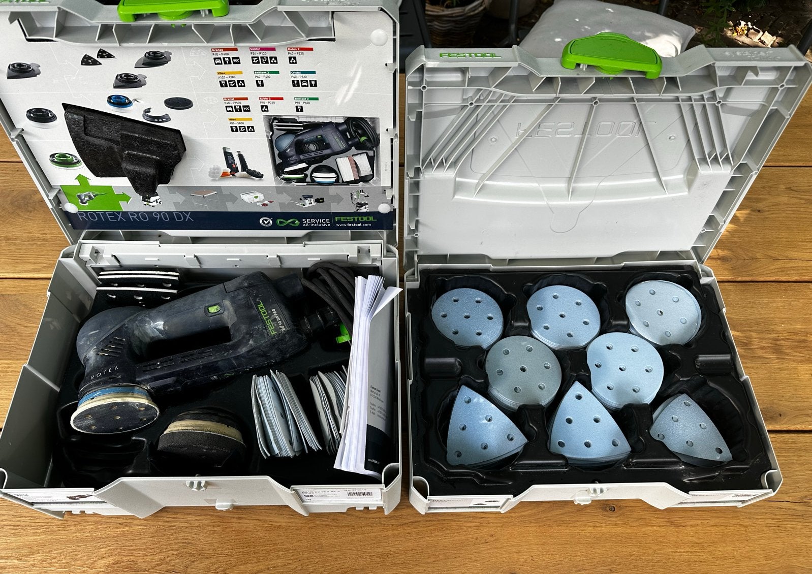 Festool Rotex RO 90 DX FEQ-Plus schuurmachine + schuurpapier, Ophalen, Gebruikt, Minder dan 600 watt, Excentrische schuurmachine