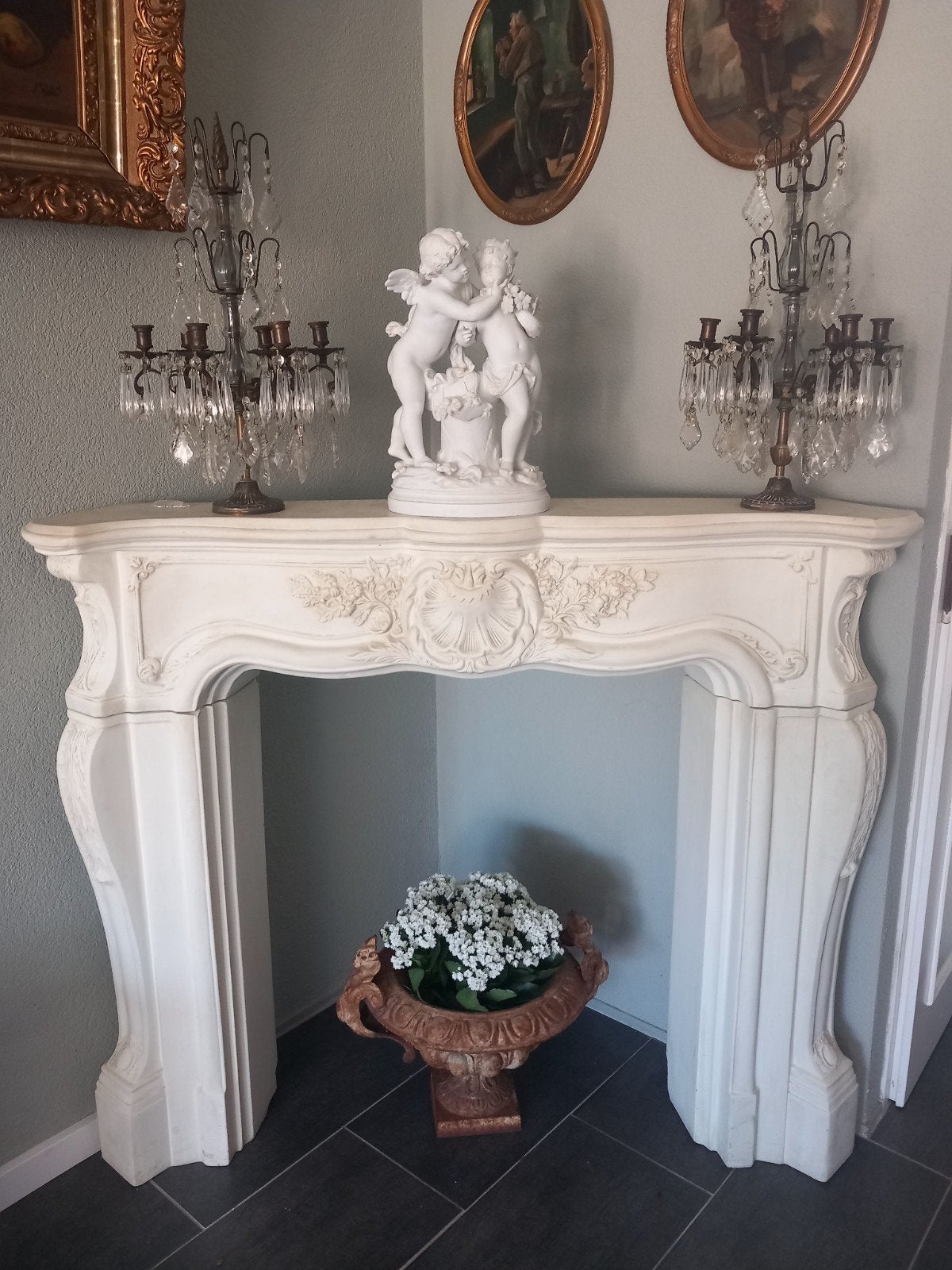 Drielige Gipsen Schouw - Klassiek en Zwaar, Huis en Inrichting, Ophalen, Gebruikt, Overige materialen, Brocante