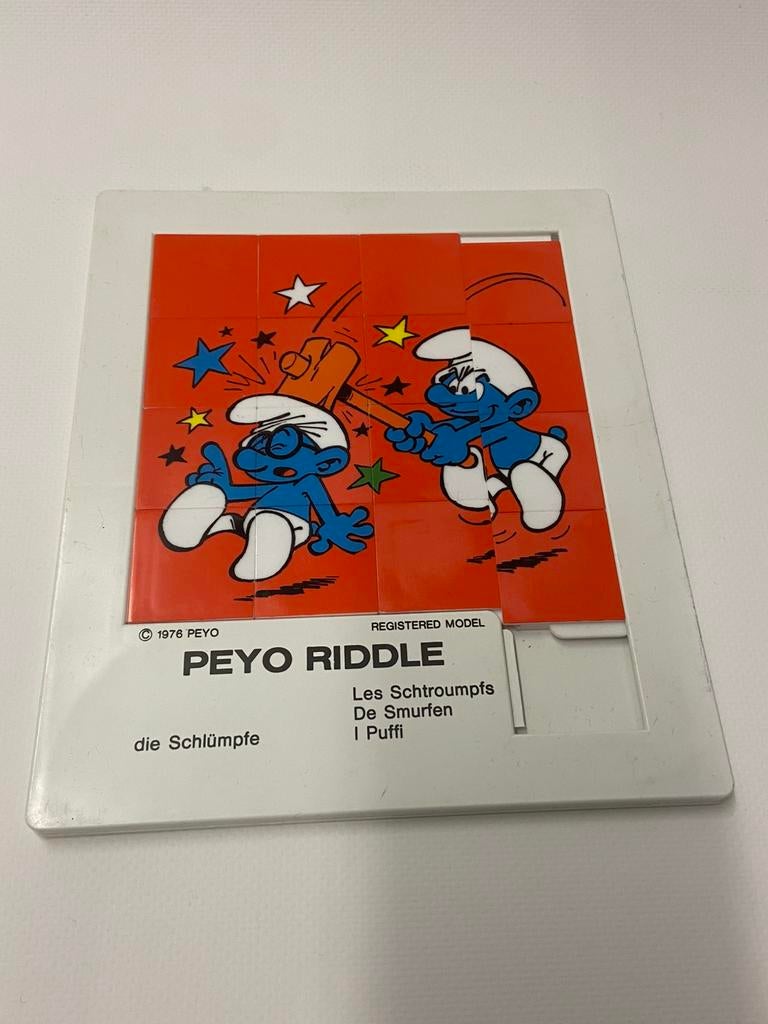 Schuifpuzzel Peyo Riddle Smurfen, Ophalen of Verzenden, Gebruikt, Verschillende Smurfen