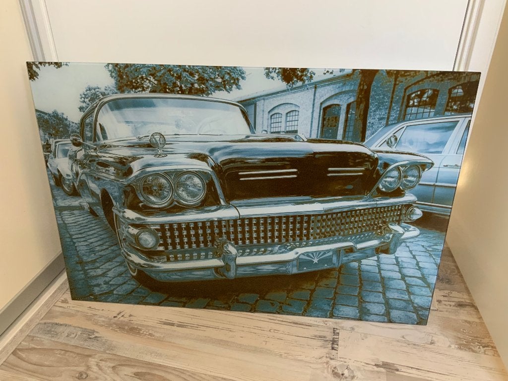 Wanddecoratie op glas 1958 Buick, Ophalen