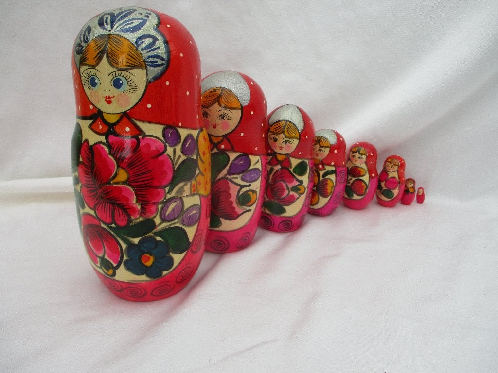 Houten Vintage Matroshka poppetjes.v.a 30,00e, Ophalen of Verzenden, Gebruikt