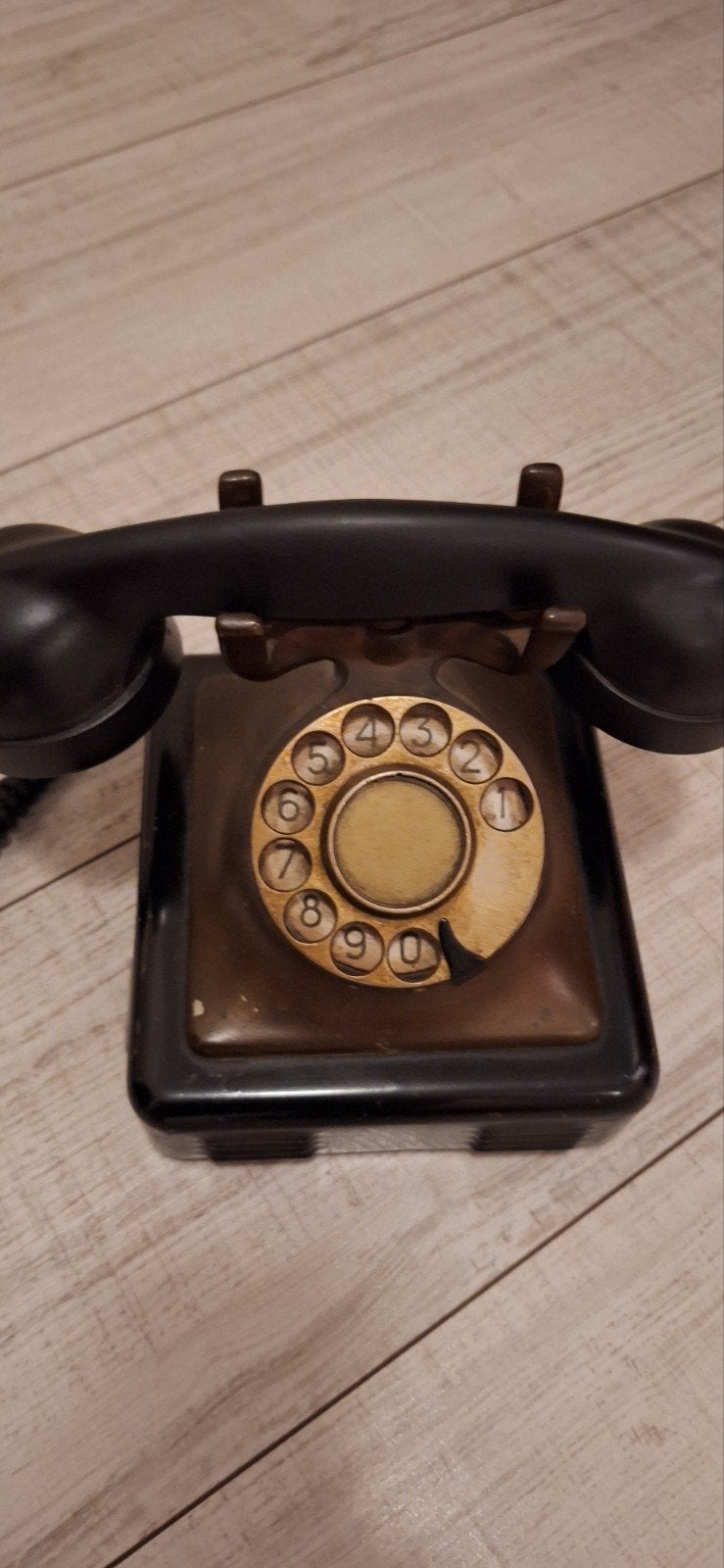 Vintage Bakelieten Telefoon met Draaischijf - Zwart, Ophalen, Gebruikt, Bakeliet