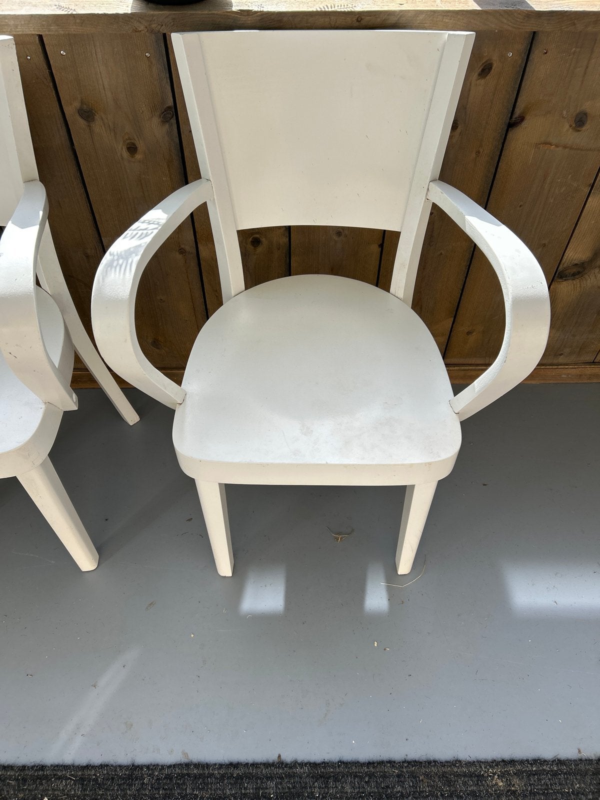 4 houten stoelen, Ophalen, Gebruikt, Drie, Wit