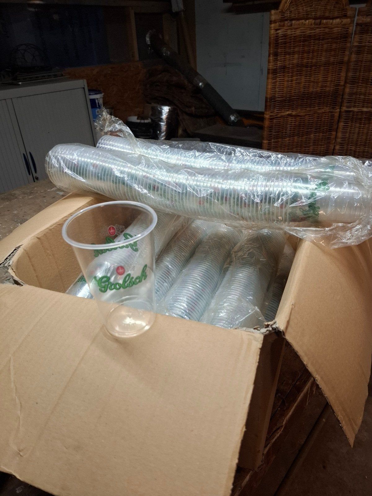 Grolsch plastic bierglazen 0,4L - +/- 700 stuks, Ophalen