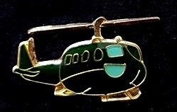 Helicopter pin- donkergroen, Verzenden, Nieuw, Transport, Speldje of Pin