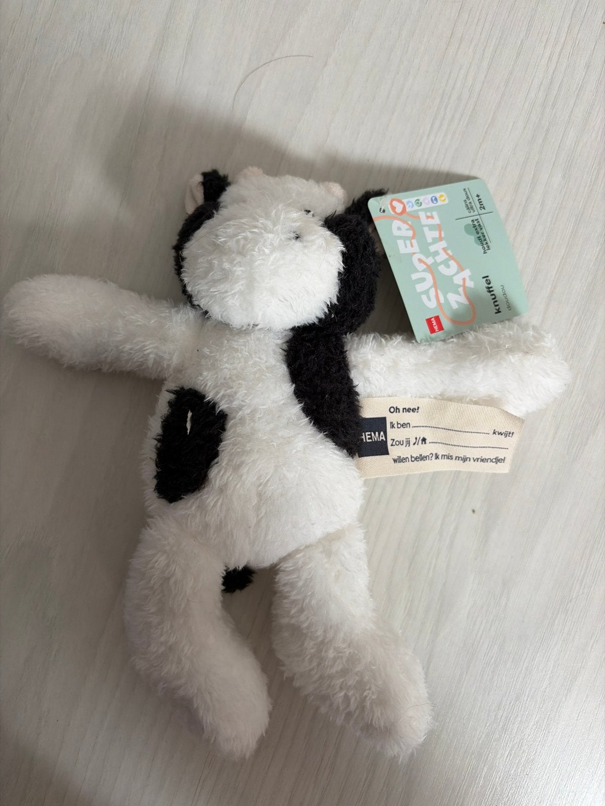 Nieuwe HEMA Koe Knuffel - Zwart/Wit, Ophalen, Hema, Nieuw, Zwart