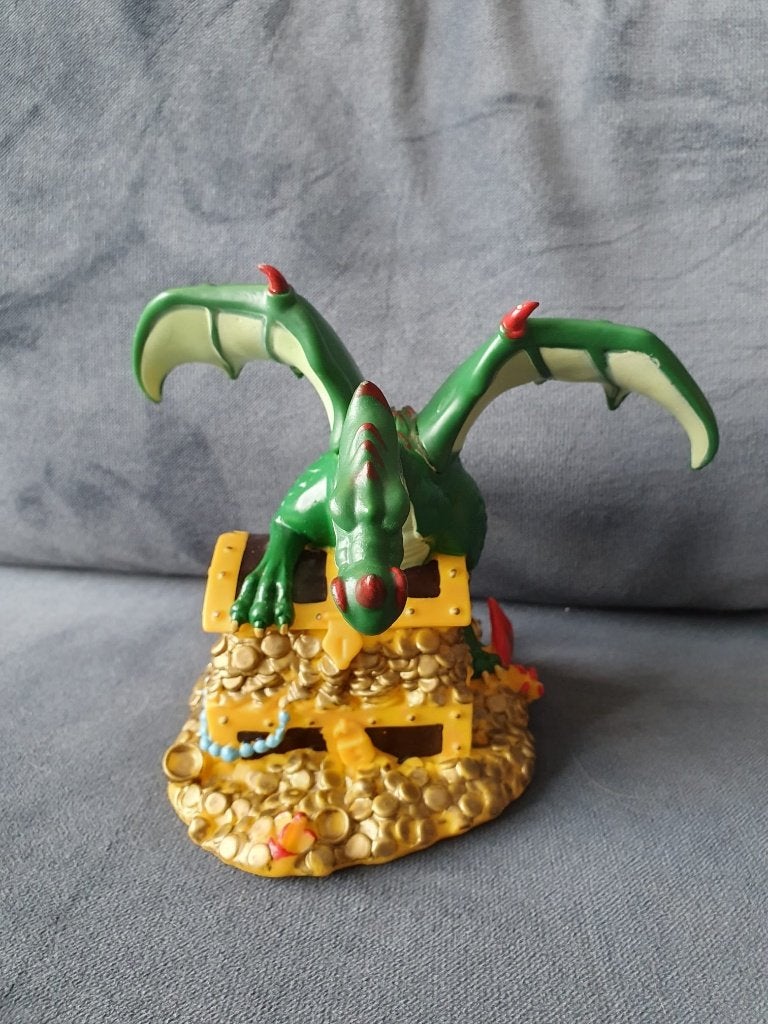 Efteling spaarpot,plastic,draak op schatkist,collectors item, Ophalen, Gebruikt, Jongen of Meisje