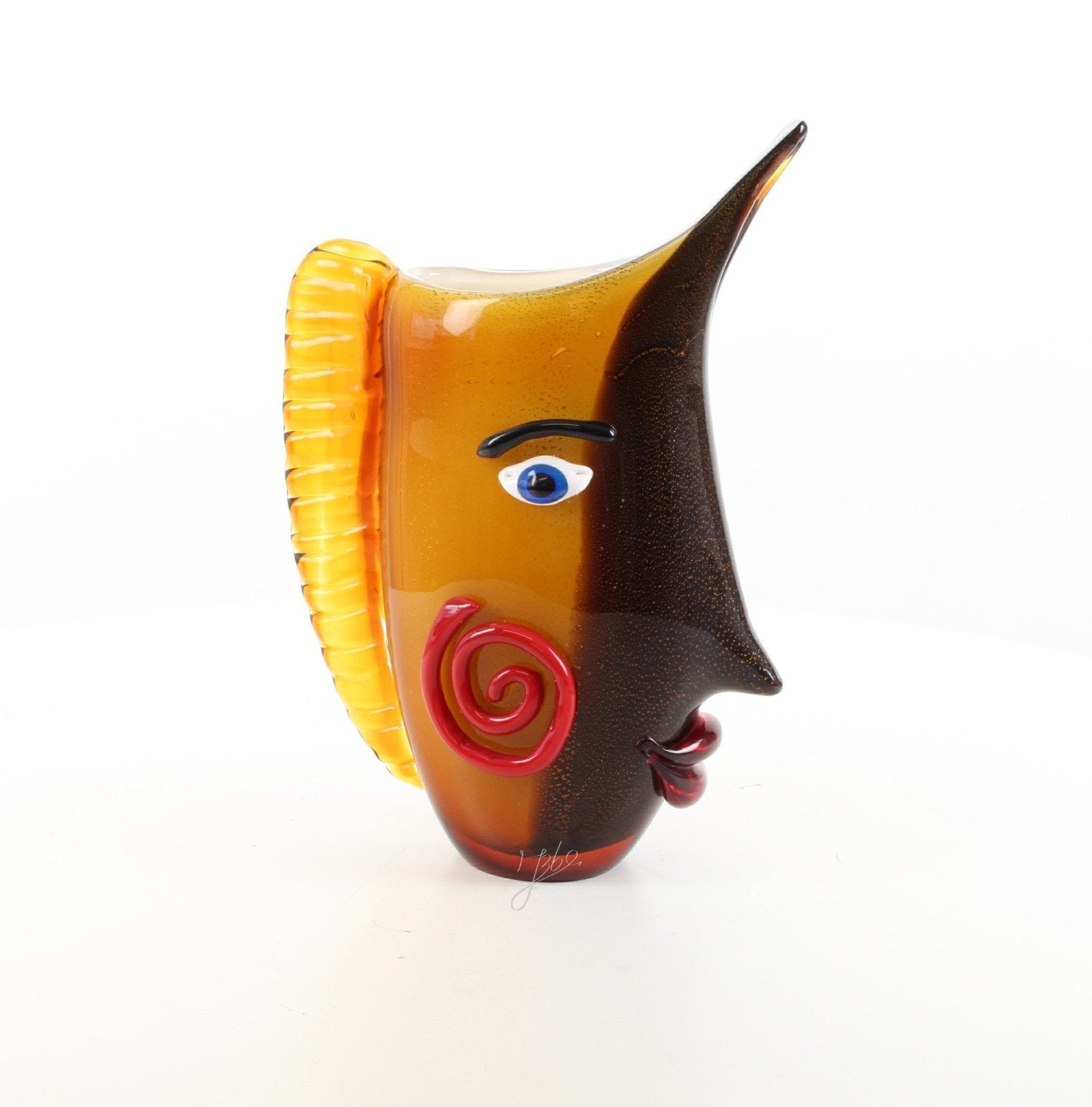 Murano glazen vaas 'Gezicht' - Uniek kunstobject, Antiek en Kunst, Ophalen of Verzenden