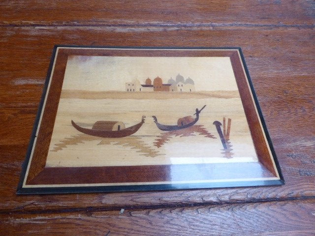 Mooi intarsia schilderij, Ophalen of Verzenden