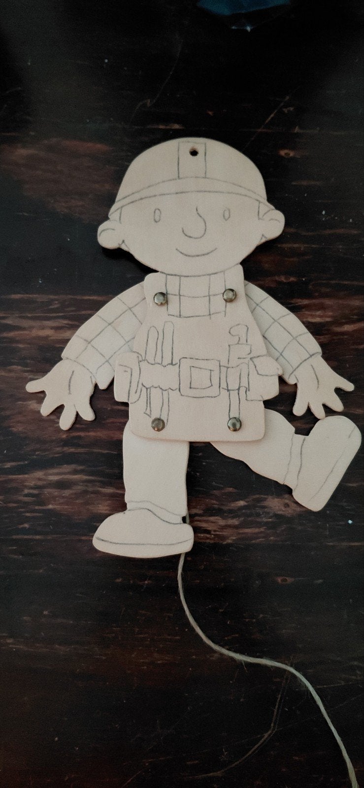 Houten Bob de Bouwer trekpop, Ophalen of Verzenden, Zo goed als nieuw, Jongen of Meisje