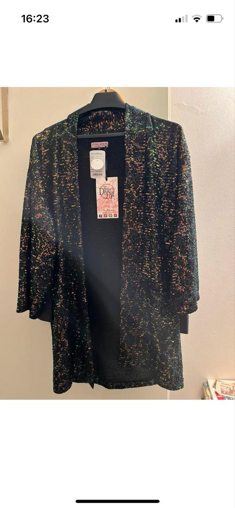 Tessa Koops Kimmy Kimono Sparkle Dark, Ophalen of Verzenden, Nieuw, Maat 36 (S), Zwart