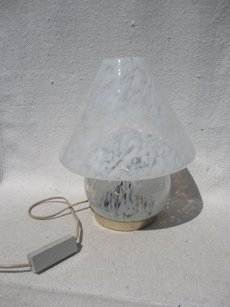Vintage XXL Mushroom tafellamp Murano jr 50/60, Gebruikt, Overige merken, Vintage, Wit