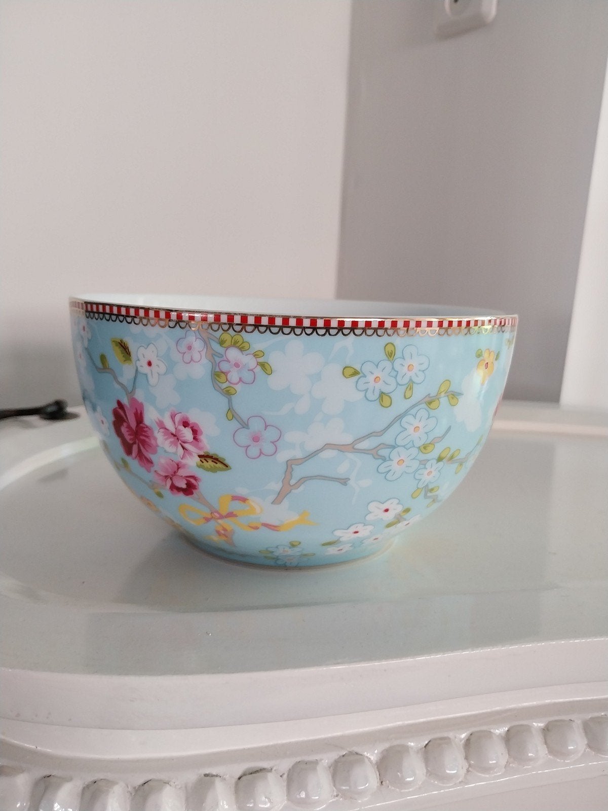 Pip Studio schaal met bloemenprint, Porselein of Keramiek, Schaal, Rond, Ophalen of Verzenden