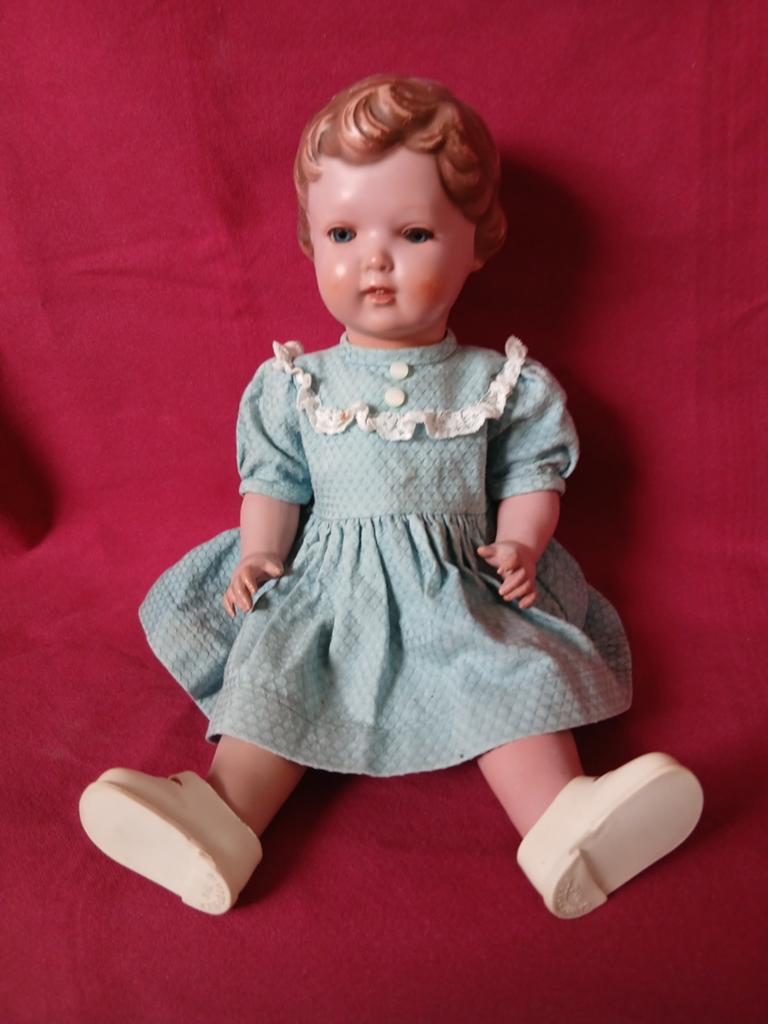 Schildpadpop uit 1955 met complete garderobe, Antiek en Kunst, Antiek | Speelgoed, Ophalen of Verzenden