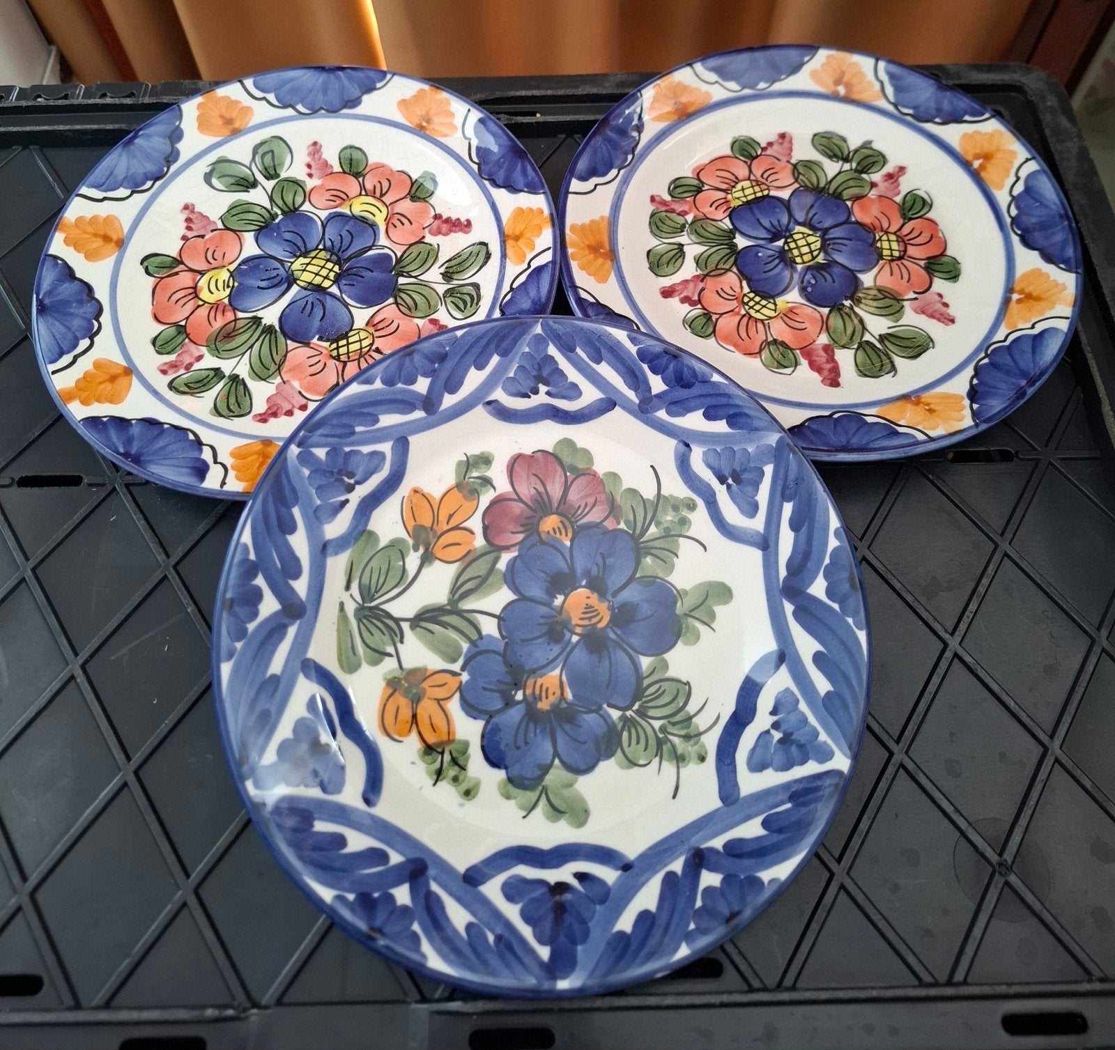 Set van 3 handgeschilderde Spaanse borden Manises, Ophalen of Verzenden