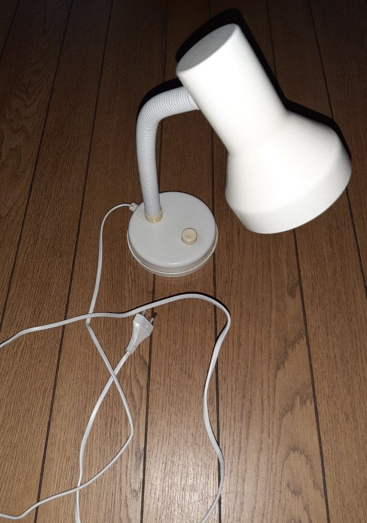 Retro Nachtkastlampje Bureaulamp Wit Flexibele Stang, Huis en Inrichting, Ophalen, Bureaulamp, Vintage, Met schakelaar