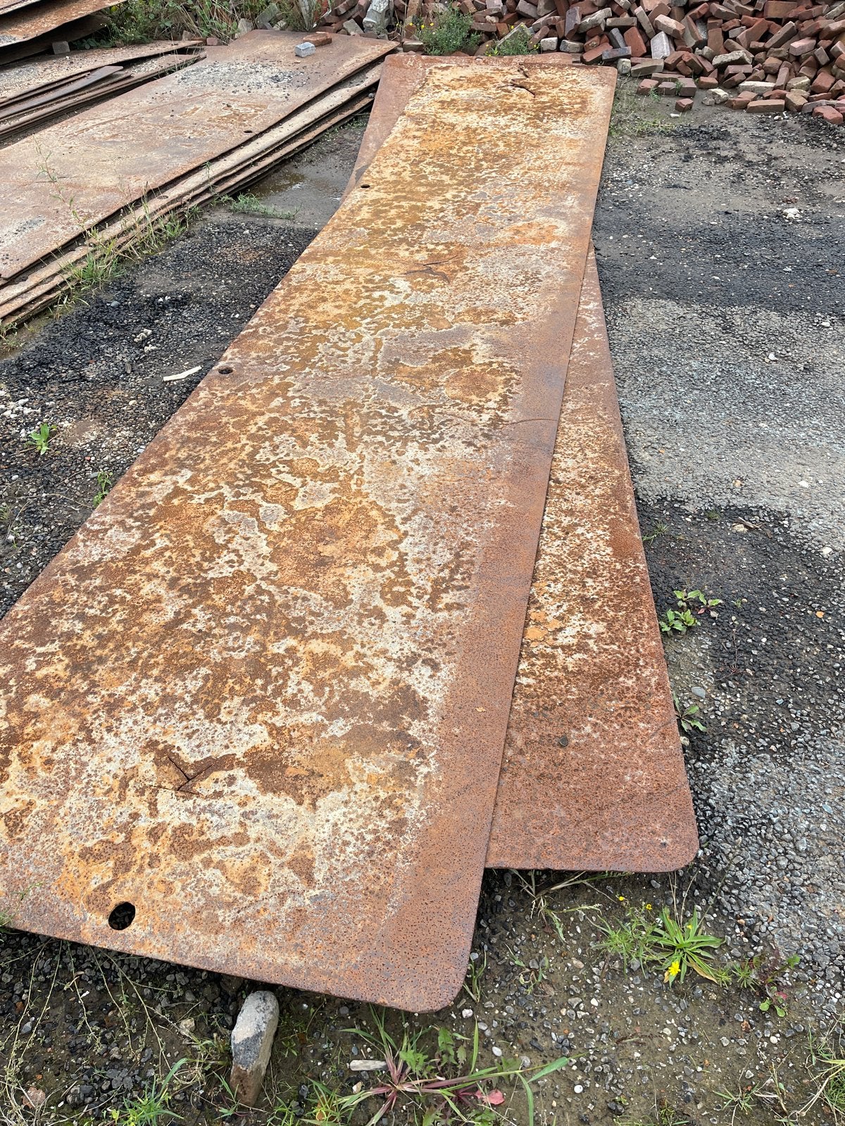 Stalen rijplaten 6x1,25m, 9 mm dik - per stuk, Ophalen of Verzenden, Gebruikt