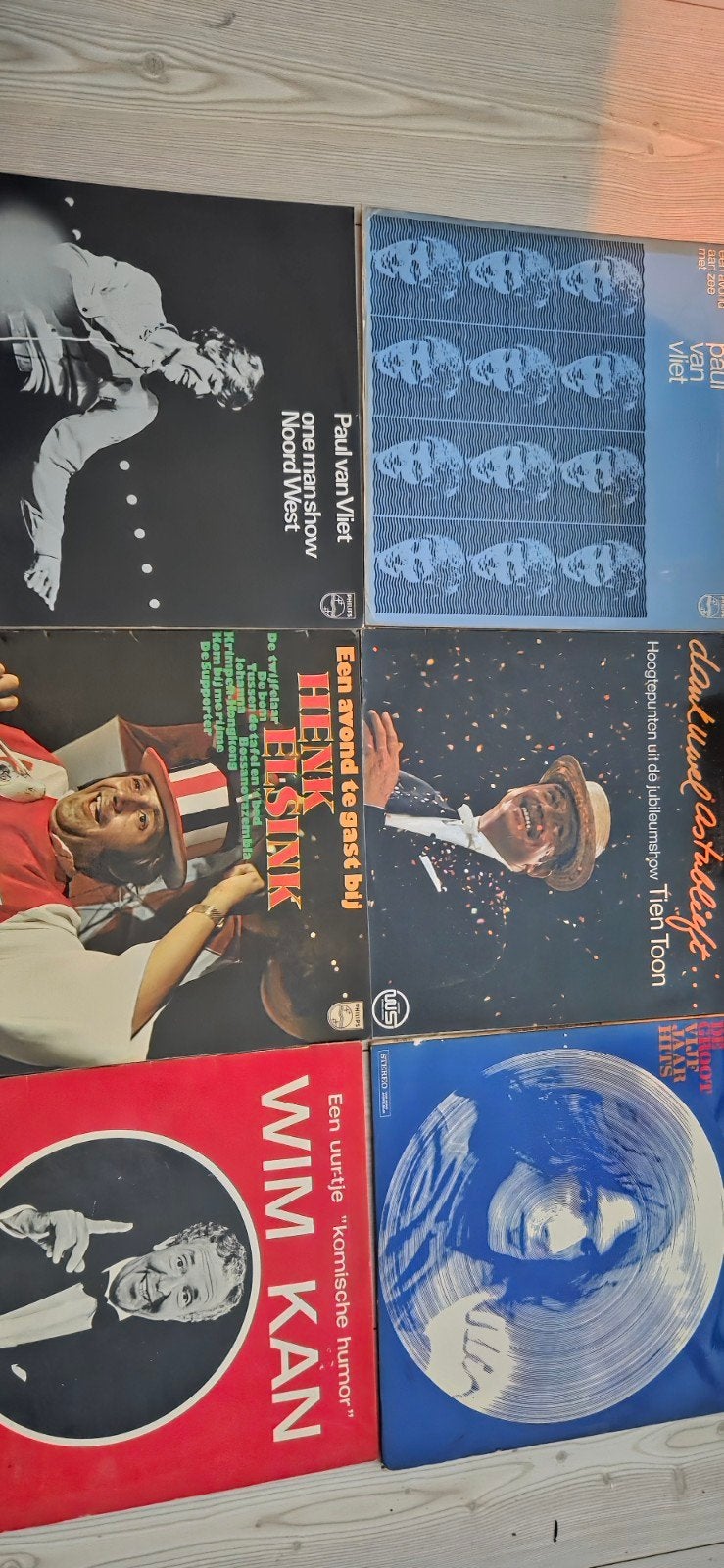 7 LP's van oude Nederlandse cabaretiers: oa. Wim Kan