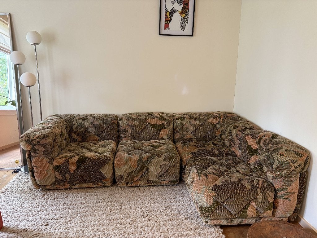 Original 1970s Modular Sofa | 4 Elements | Multicolour, Huis en Inrichting, 250 tot 300 cm, Gebruikt, Driepersoons, 75 tot 100 cm