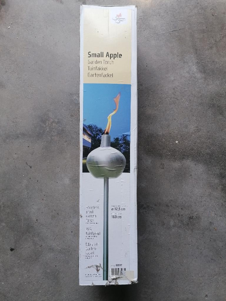 RVS tuinfakkel Appel, nieuw, 160cm hoog, 12,5cm diameter, Tuin en Terras, Fakkels, Ophalen of Verzenden, Nieuw