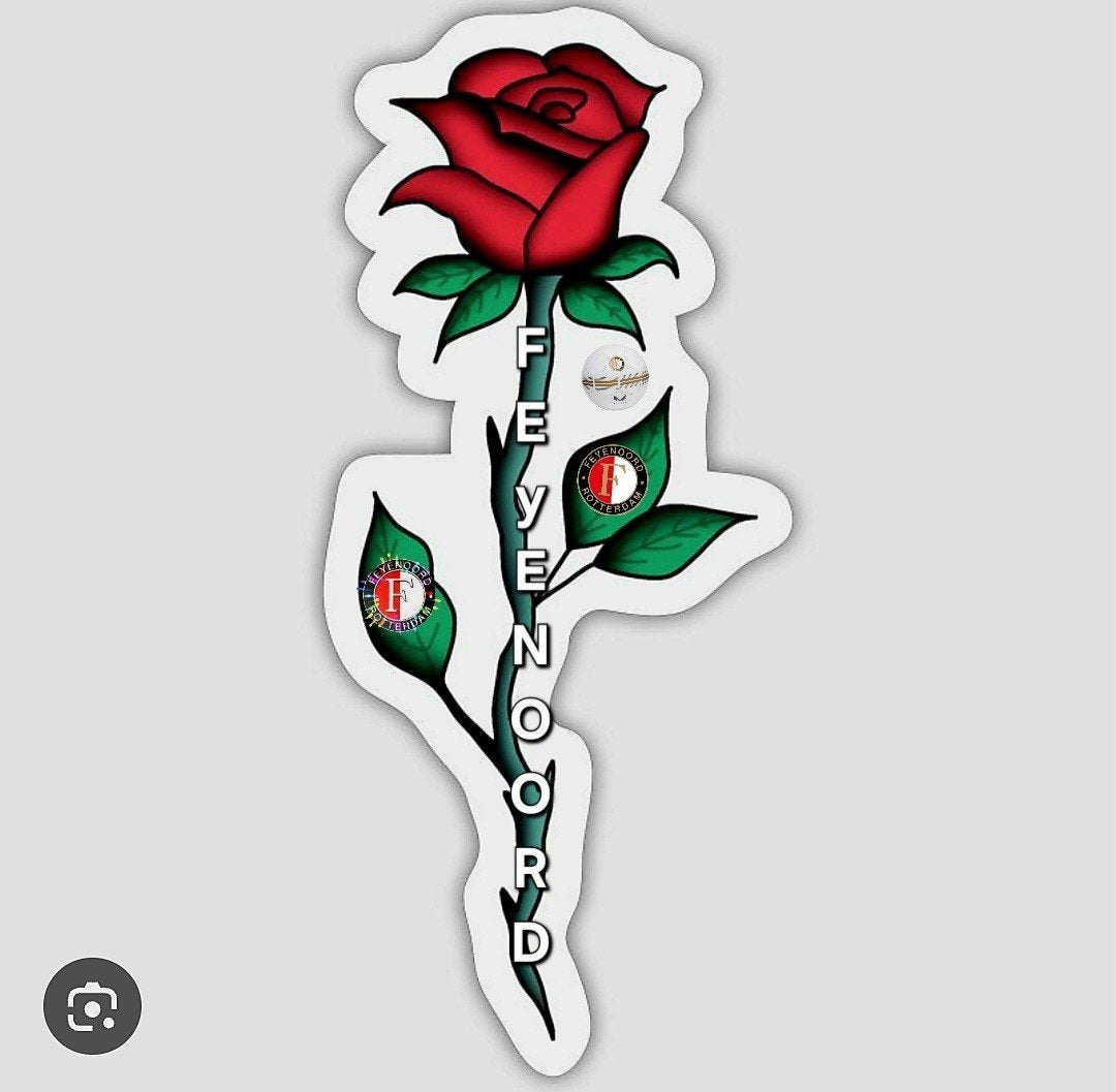 Feyenoord Roos Sticker - Uniek Design, Verzamelen, Sportartikelen en Voetbal, Nieuw, Poster, Plaatje of Sticker, Feyenoord, Ophalen of Verzenden