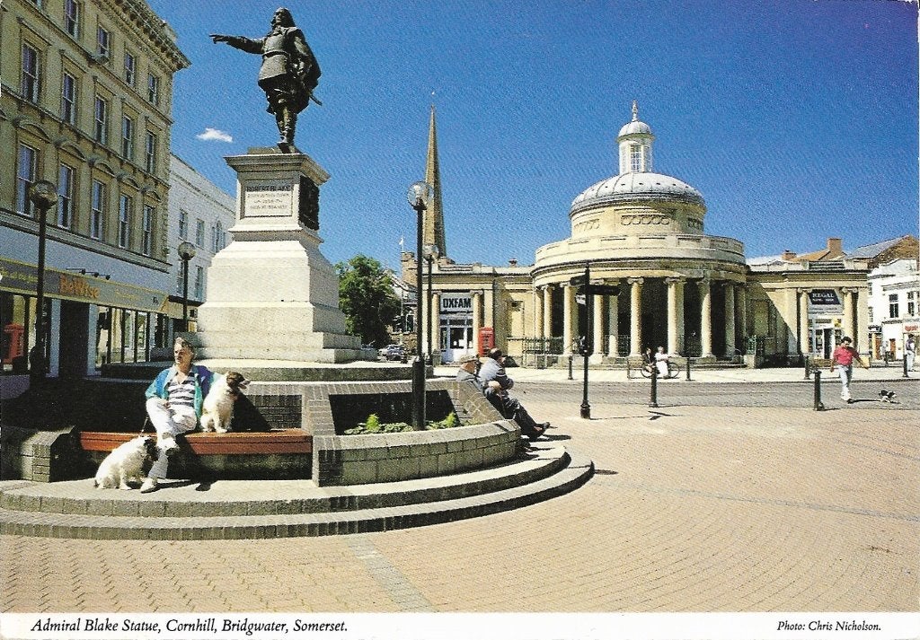 Ansichtkaart  	Bridgwater (Eng)	Admiral Blake standbeeld, Verzenden, 1980 tot heden, Gelopen, Engeland
