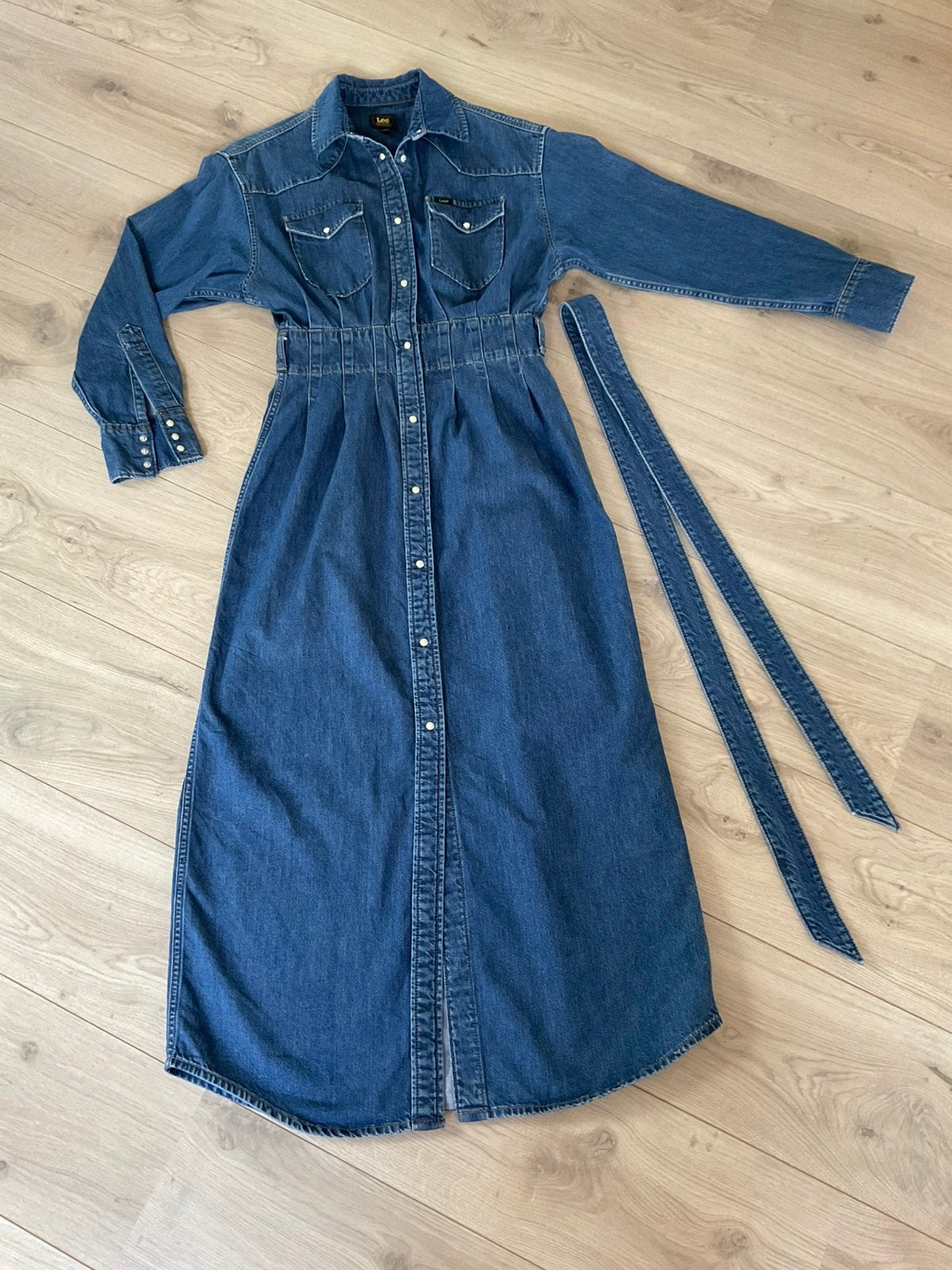 Levis Denim Maxi Doorknoopjurk Maat S, Blauw, Nieuw, Ophalen of Verzenden, Maat 36 (S)