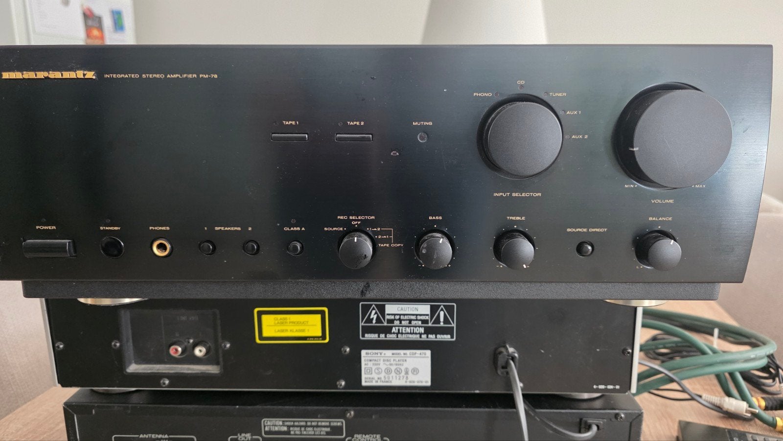 Marantz PM-78 Geïntegreerde Stereo Versterker, Gebruikt, 60 tot 120 watt, Stereo, Ophalen