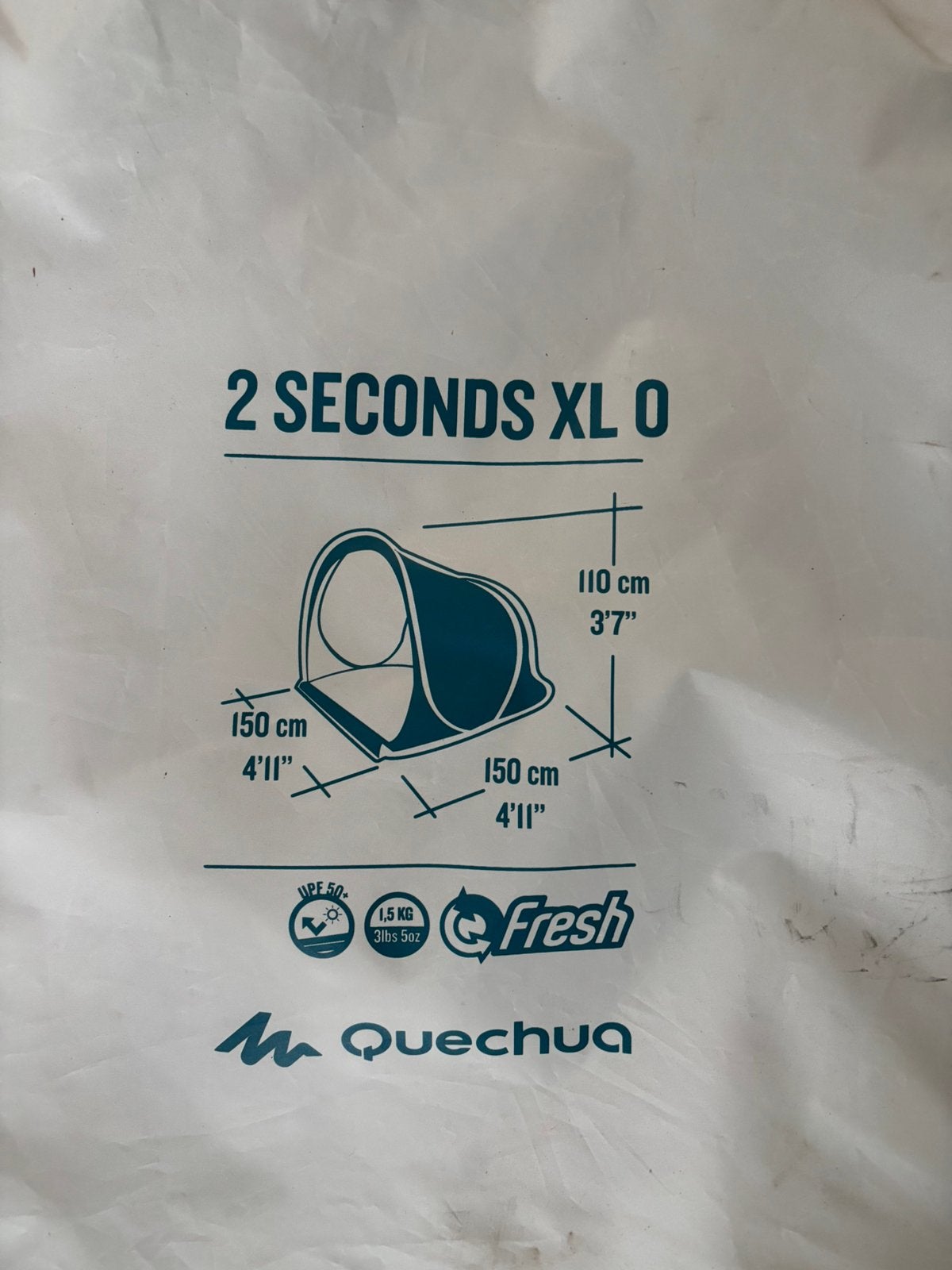 Quechua 2 seconds xl 0 shelter, Ophalen, Zo goed als nieuw, Tot en met 2