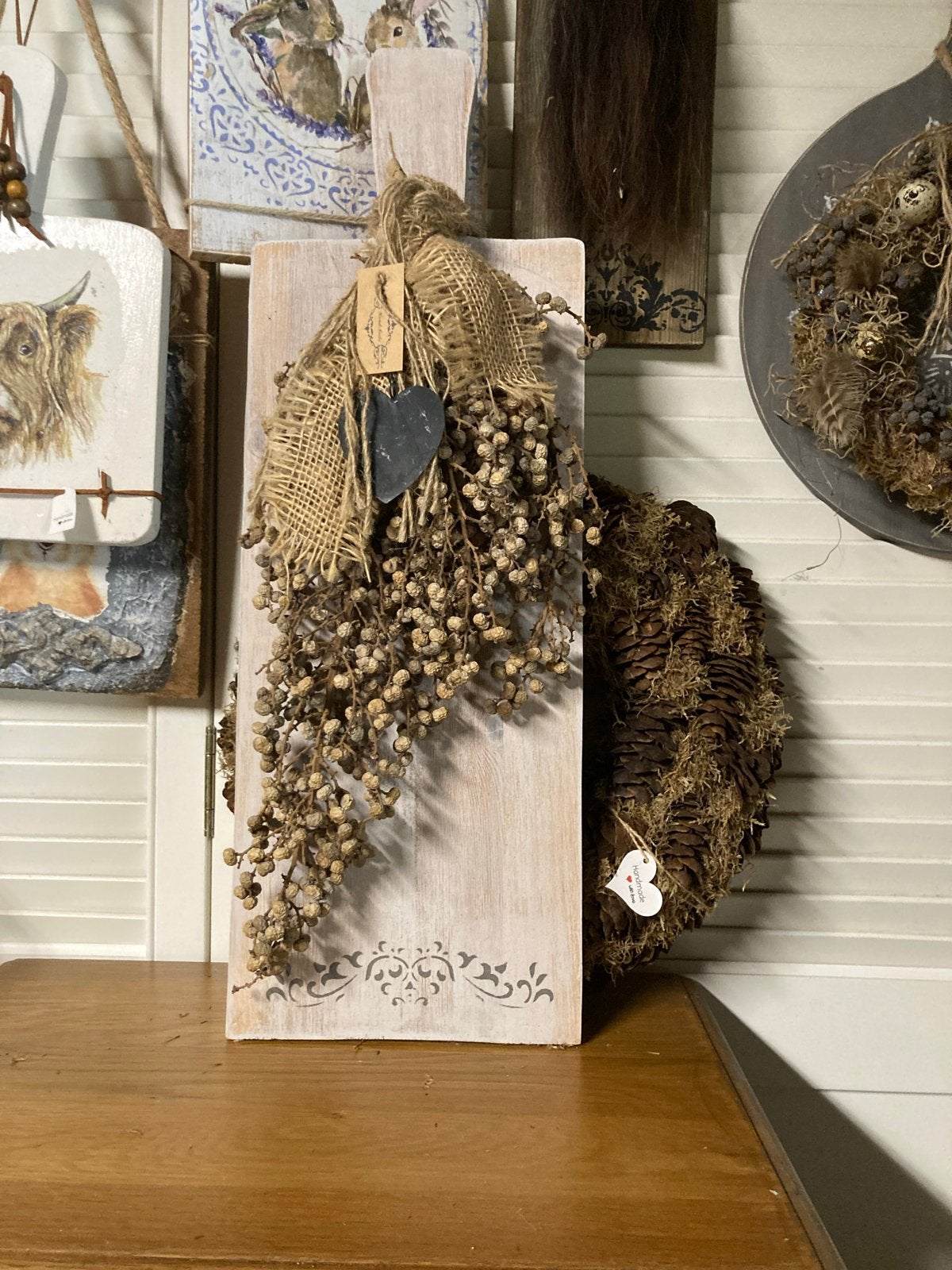 Rustieke decoratieve plank met dadeltak, Huis en Inrichting, Ophalen of Verzenden, Nieuw