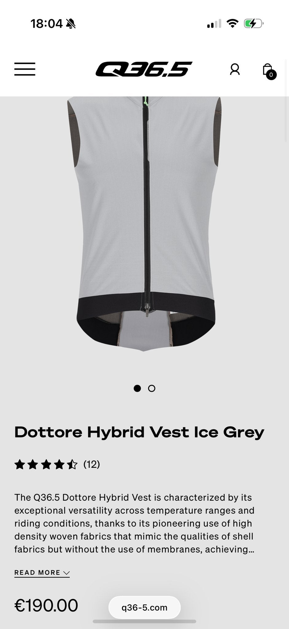 Q36.5 Dottore Hybrid Vest Ice Grey - Nieuw met kaartje, Kleding | Heren, Bodywarmers, Ophalen of Verzenden, Nieuw, Maat 48/50 (M)