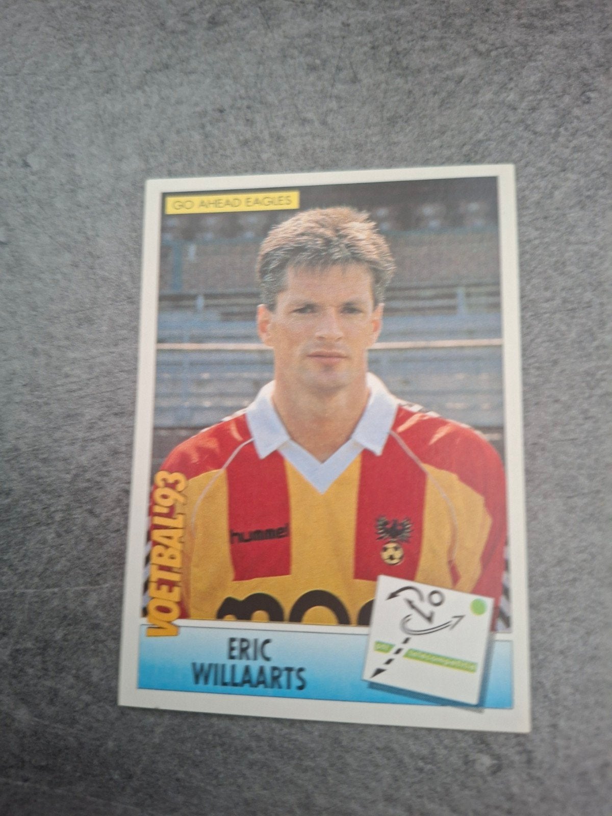 Panini sticker Voetbal 93. Eric Willaarts Go Ahead Eagles., Ophalen of Verzenden, Zo goed als nieuw, Sticker