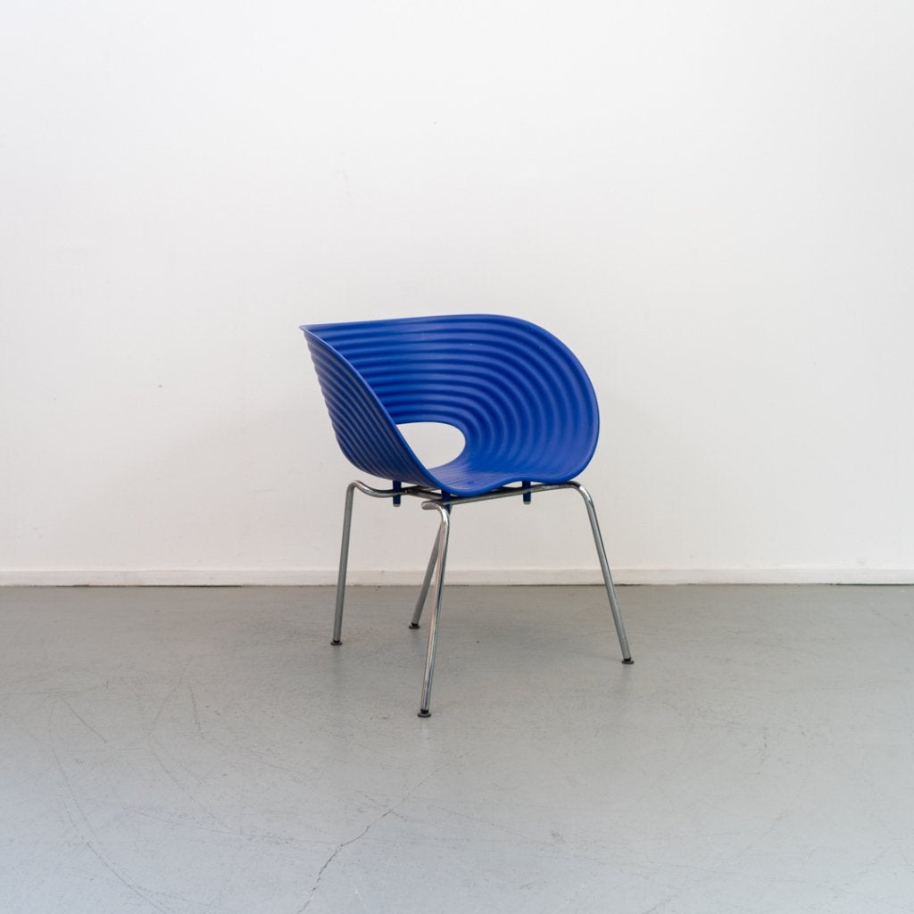 1x Vitra Tom Vac Kuipstoel Blauw - Chroom, Niet ingevuld, Blauw, Niet ingevuld, Ophalen of Verzenden