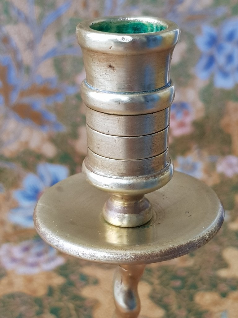 Mooi stel antieke Barley twist kandelaars uit Engeland 1890., Antiek en Kunst, Ophalen of Verzenden, Koper of Brons
