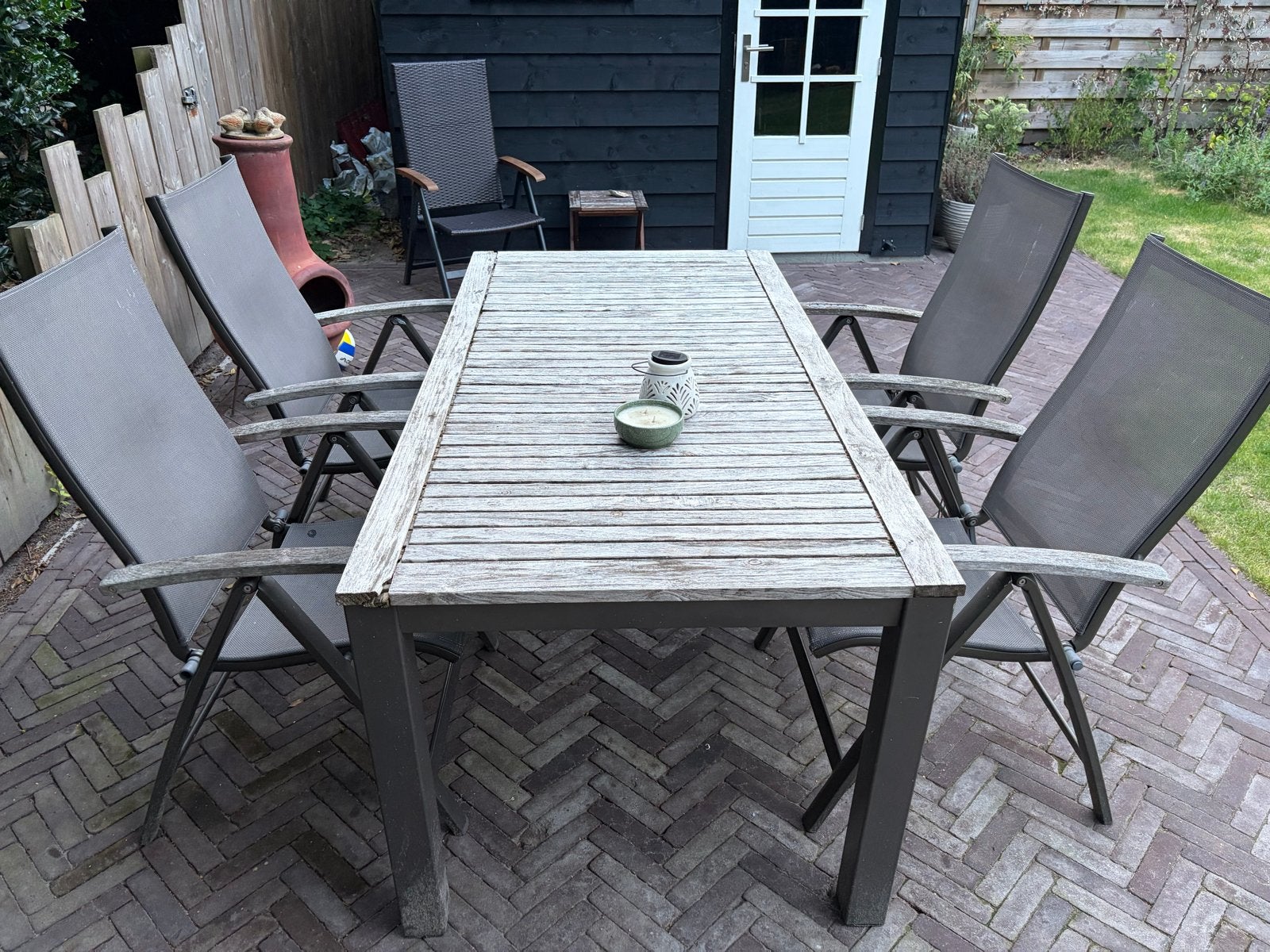 Bellagio Tuinset met 4 stoelen, Ophalen, 4 zitplaatsen, Gebruikt, Eettafel