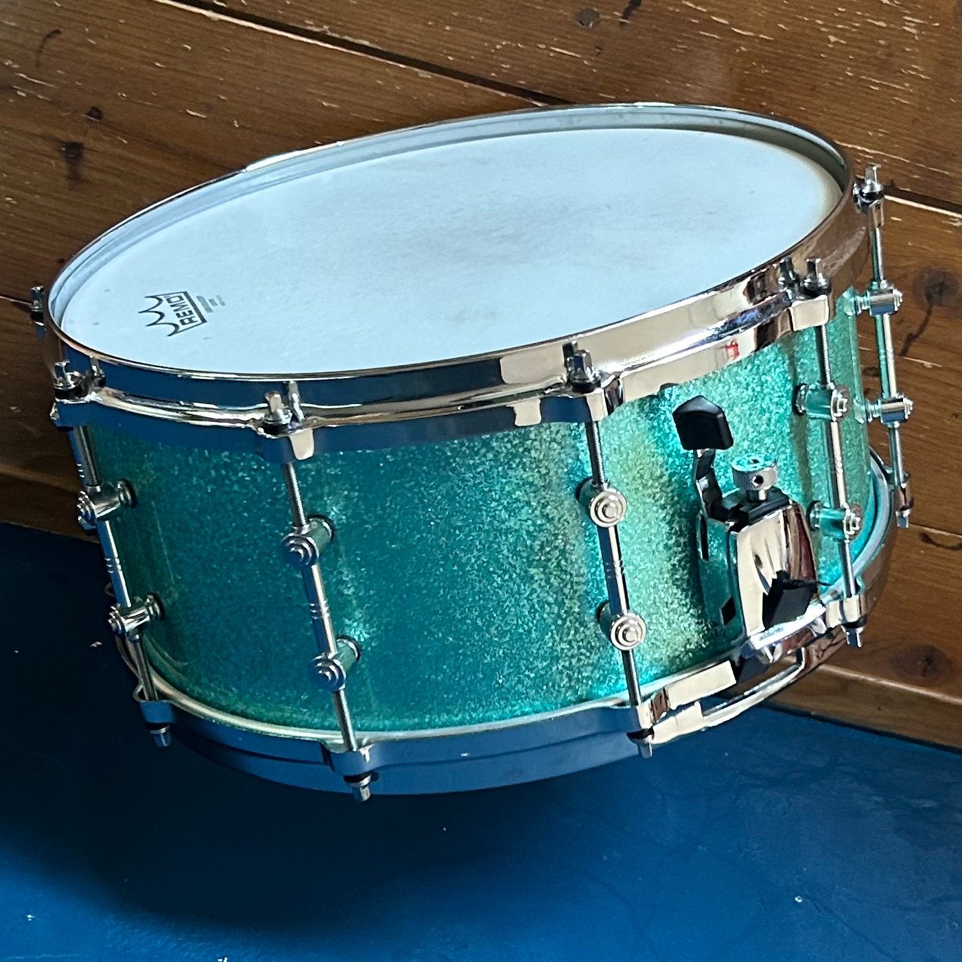 Gretsch New Classic Maple Snare 14x6.5 – Turquoise Glitter, Overige merken, Gebruikt, Usa, Ophalen of Verzenden