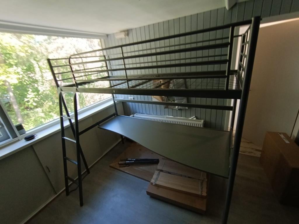 IKEA SVÄRTA Hoogslaper met bureau 90x200 cm, Ophalen, Gebruikt, Eenpersoons, 200 cm