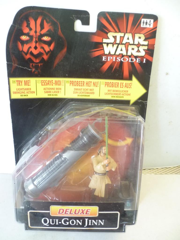Star Wars Deluxe Qui-Gon Jinn lichtsabel Hasbro 1999., Ophalen of Verzenden, Nieuw, Actiefiguurtje